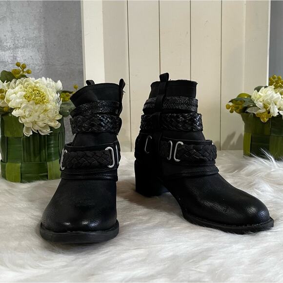 NEW Bull Boxer x Nordstrom Braided Boho Hippie Moto Wrapped Chunky Ankle Boots 6 - Picture 8 of 15